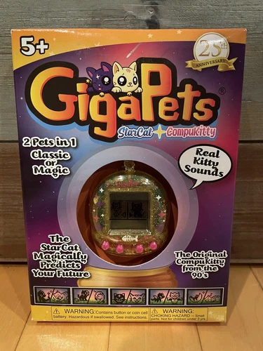 New Giga Pets 25th Anniversary StarCat & CompuKitty 2-in-1 Kitty Cat Virtual Pet