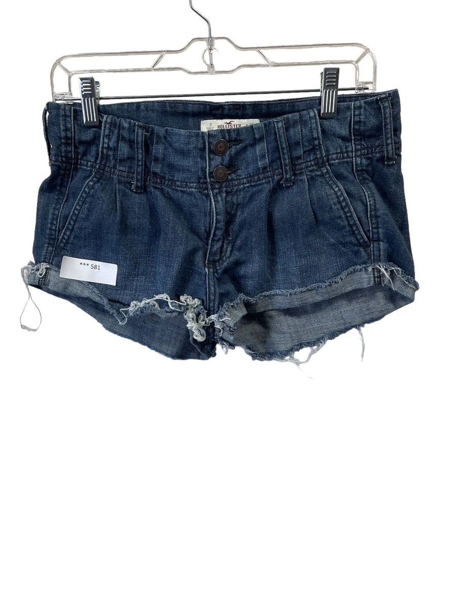 Hollister Shorts Mini Jean Daisy Duke Blue Denim 90s Retro Women s 3 w26