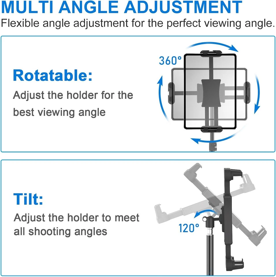 Tablet Stativ Halterung Halter Höhenverstellbar bis 160cm Bodenständer Ständer f - Bild 3 von 4