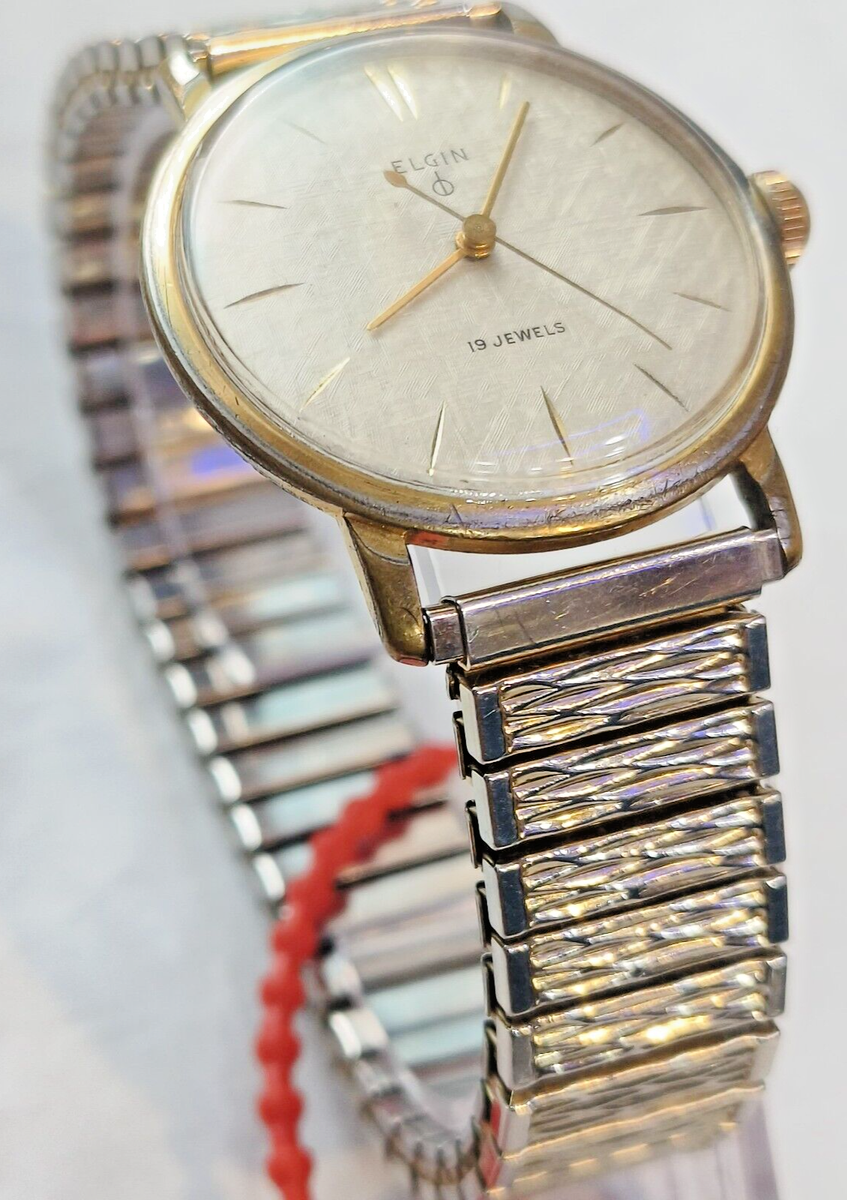 VINTAGE ELGIN DURAPOWER 19 JEWELS ANTI-MAGNETIC GOLDEN CASE MEN'S