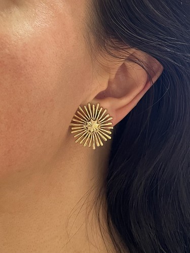 Tiffany & Co 14K Yellow Gold Vintage Starburst Earrings - Picture 8 of 8