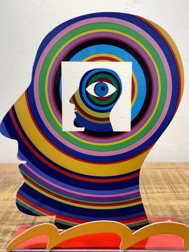 "David Gerstein handgefertigte Pop Art Metal Moderne Kunst Skulptur ""Kopf in Kopf" - Bild 2 von 7