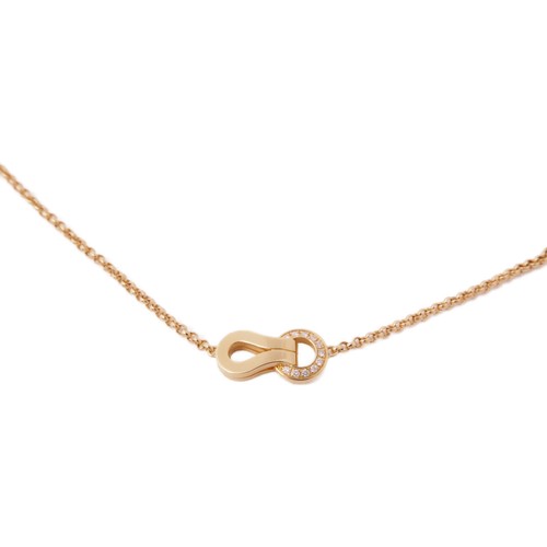 CARTIER Agrafe Diamond Necklace 18K Pink Gold - Picture 3 of 9