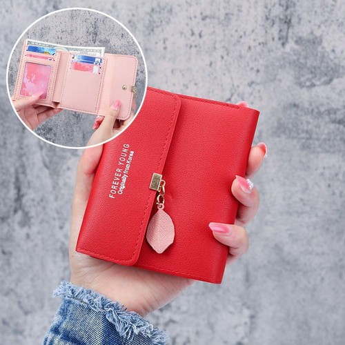 Real Leather Coin Card Holder Wallet for Women Ladies Short Coin Purse D3P7 - Picture 4 of 13