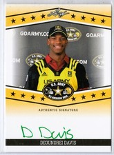 2013 DEOUNDREI DAVIS Leaf Army All-American Bowl Tour Autographs Green Ink /25