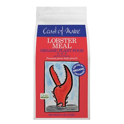 Coast of Maine 6-2-0 Lobster Meal Organic Plant Food for Greening & Leafing, 4lb
