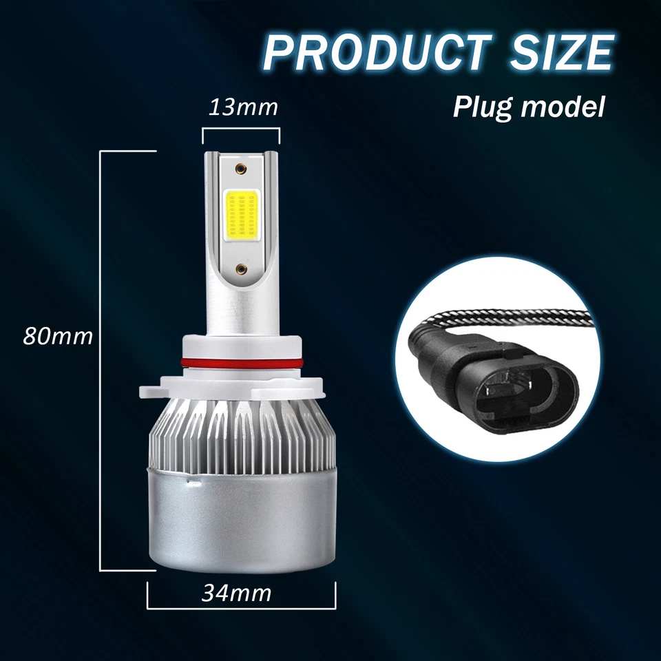 For Toyota Venza 2009-2016 6X COB 8000K LED Fog Lights High/Low Beam Headlight - Image 2 of 4