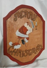 Merry Christmas Holiday Wooden Sign Santa Making His List - Unfinished Craft