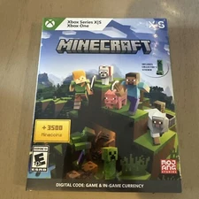 Minecraft with 3500 Minecoins XBox One / Series X New Sealed - Digital Code