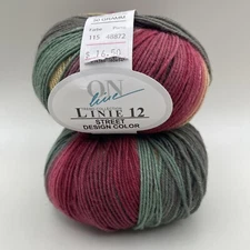 On Line Linie 12 Street Design Color Yarn # 115 Multicolor Wool Blend