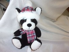 Hug Fun Black Plush Holiday Puppy 7.5" Sitting Dog Hat  Scarf Stuffed Animal
