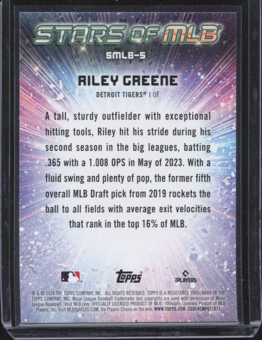 2024 Topps Stars of MLB Insert #SMLB-5 Riley Greene - Detroit