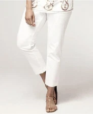 Charter Club Plus 24W Womens Capri Pants White Tummy Slimming Classic Fit NWT