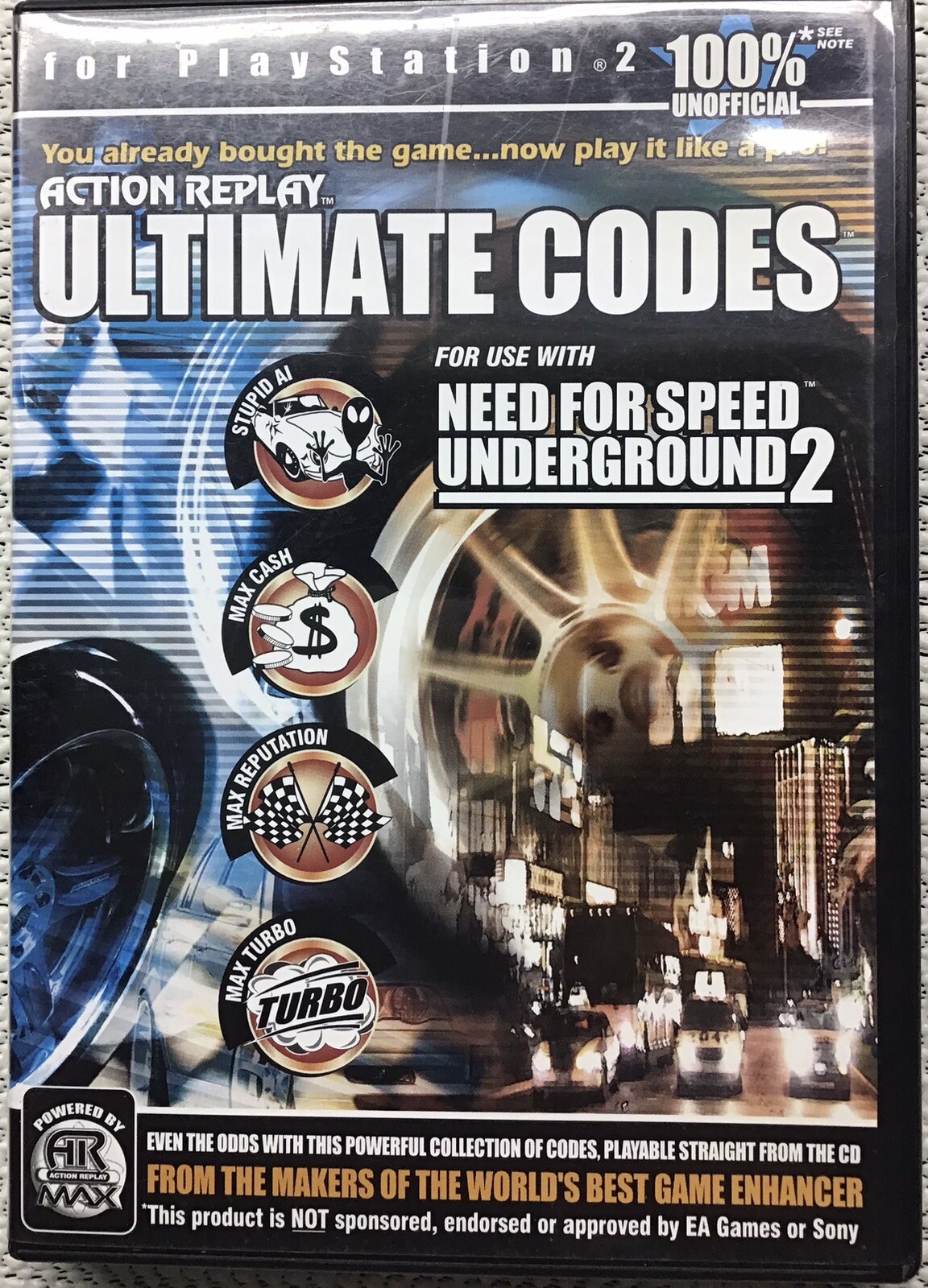 Action Replay Ultimate Codes: Need for Speed: Underground 2 (Sony 