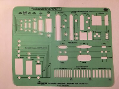NOS Pickett Chartpak 1617B Design Component Master Template - FREE SHIP!