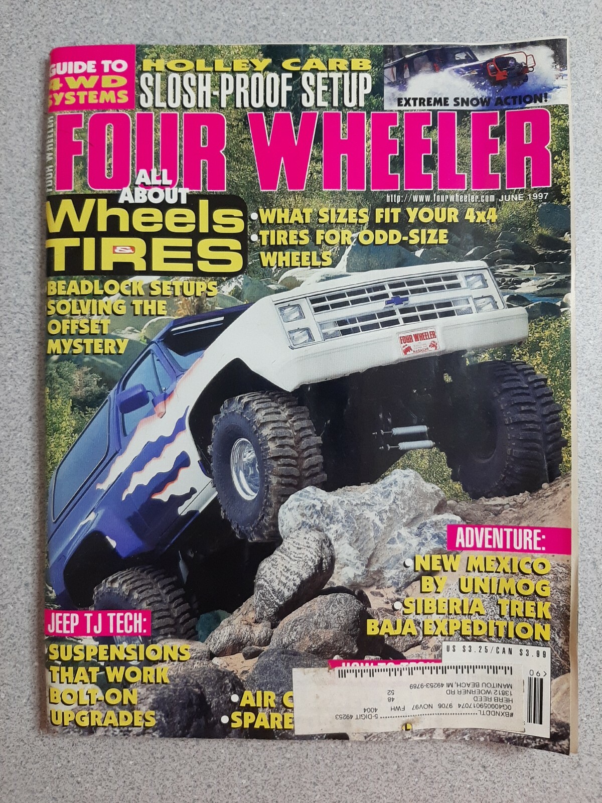 FOUR WHEELER Magazine June 1997 Holley Carbs Siberia Trek Wheels & Tires