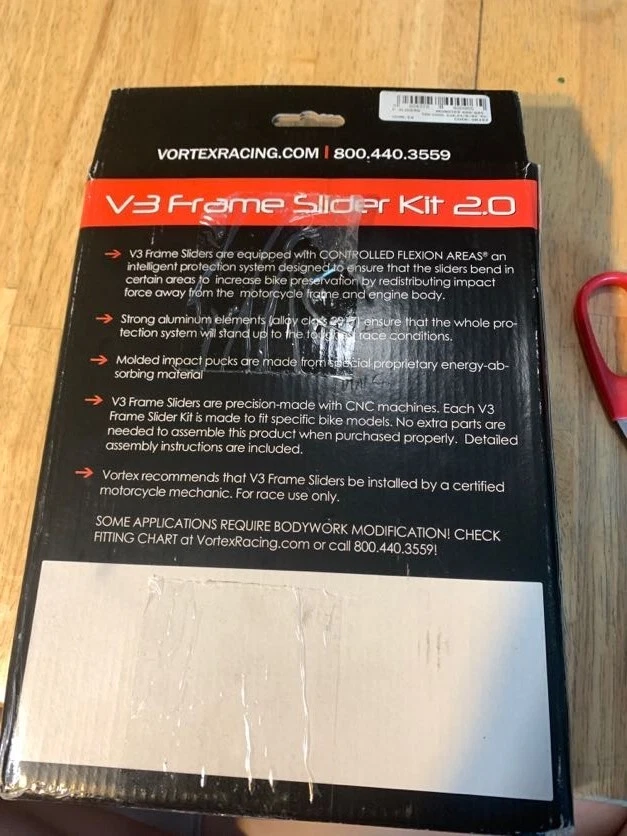 Deslizadores de cuadro Ducati Monster 600 695 750 796 1000 Vortex V3 sin necesidad de corte Foto 3 de 4