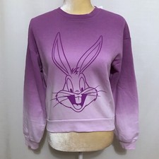 Warner Bros NWT Looney Tunes Bugs Bunny Ombr  Crop Sweatshirt Juniors L 11-13 