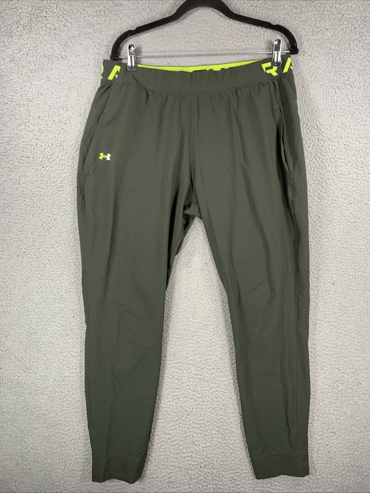 Under Armour Mens Loose Fit Lightweight Breathable Green Pants with Pockets  