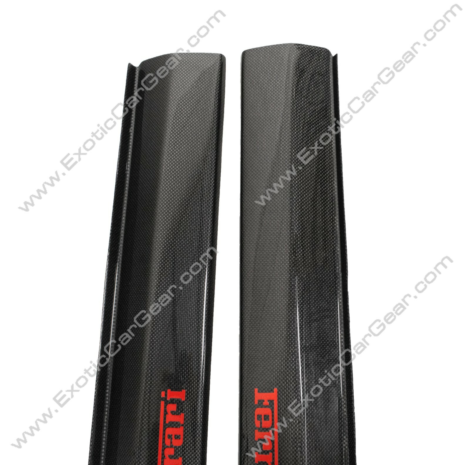 Ferrari 360/ F430 Carbon Fiber Door Sills - Embedded Red " Ferrari" Script 