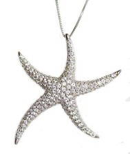 New .925 Sterling Silver Starfish Pendant Necklace