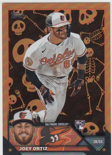 JOEY ORTIZ 2023 Topps Update Rookie Card US126 Halloween Skeleton Serial #32/50 - Picture 1 of 2