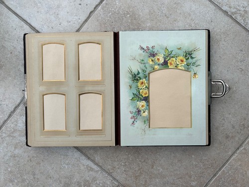 Vintage Antique Victorian Leather Embossed Card Photo Album - unused - Picture 6 of 15