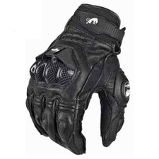 Motorcycle Gloves Black Racing Genuine Leather Motorbike White Road Riding Team