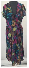 East Occasions dress wrap black pink mix sheer UK 12 wedding 1035