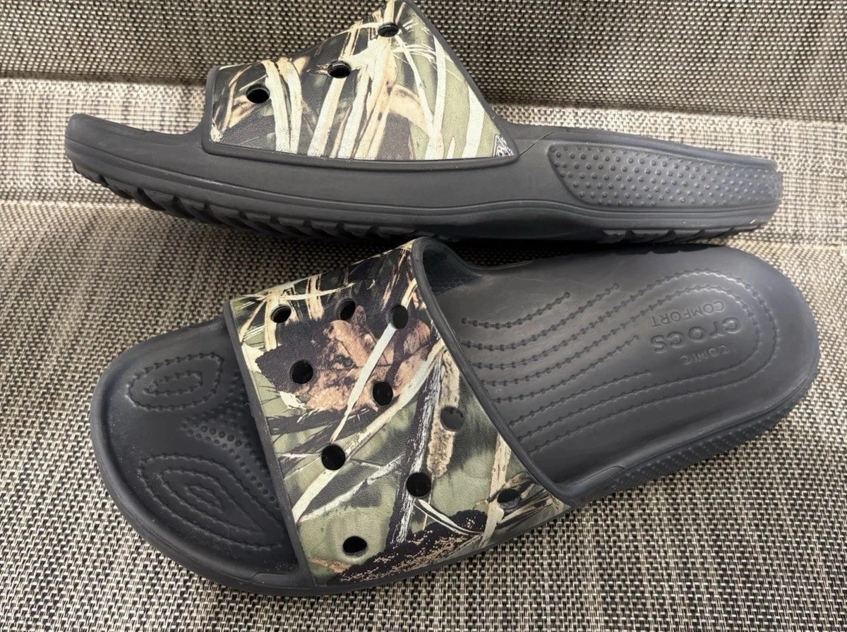 Me s camp croc slides Crocs All Day Camouflage Slides In Black/grey - FREE  main image 2