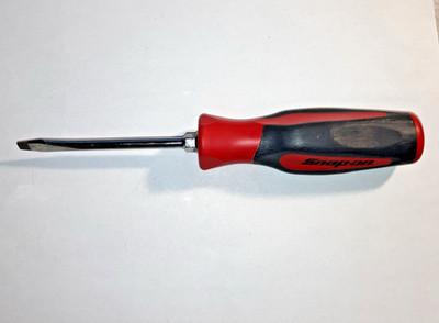 Snap-on Tools SHD4 1/4'' Flat Tip Hard Grip Standard Screwdriver Red & Gray
