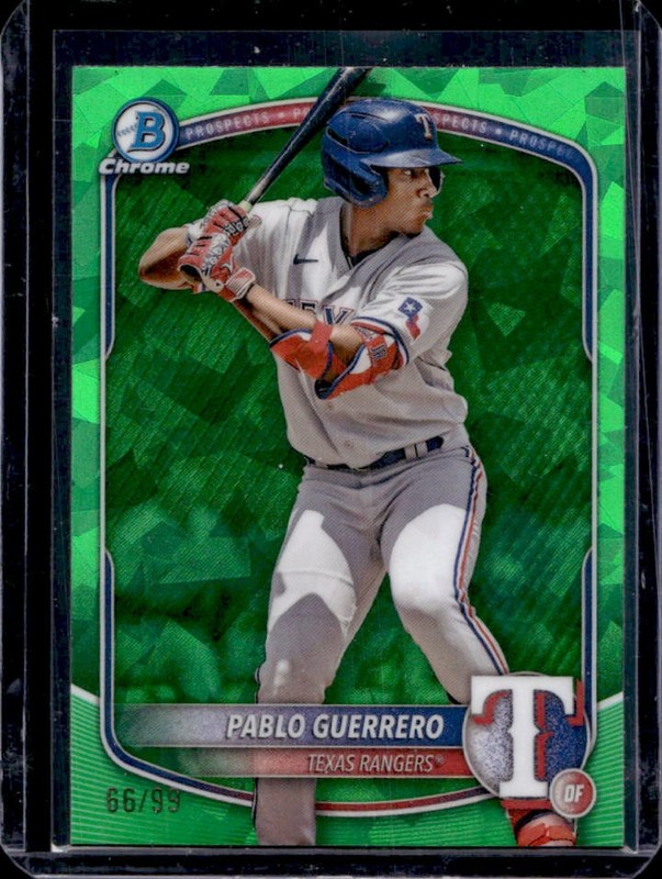2025 Bowman Sapphire Pablo Guerrero Chrome Prospects Green Refractor #/99