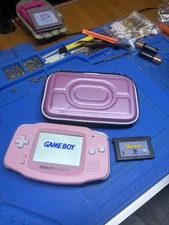 Backlit IPS Pink Nintendo Gameboy Advance V2 carry Pouch GBA Cartridge