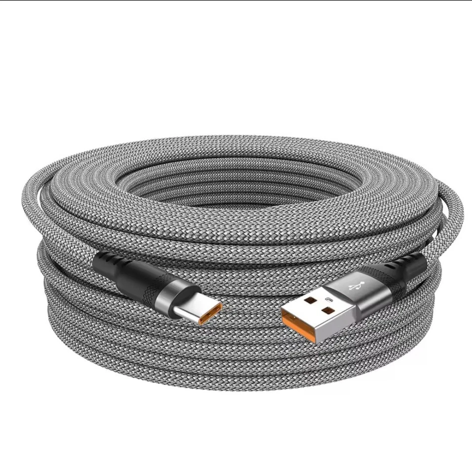 25 Foot SUPER HEAVY DUTY Nylon Braided 6A USB TYPE C/Micro USB Fast Charger - Image 2 of 4