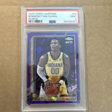 Topps 2025-26 Chrome Sapphire Bennedict Mathurin Purple /75 #93 PSA 9