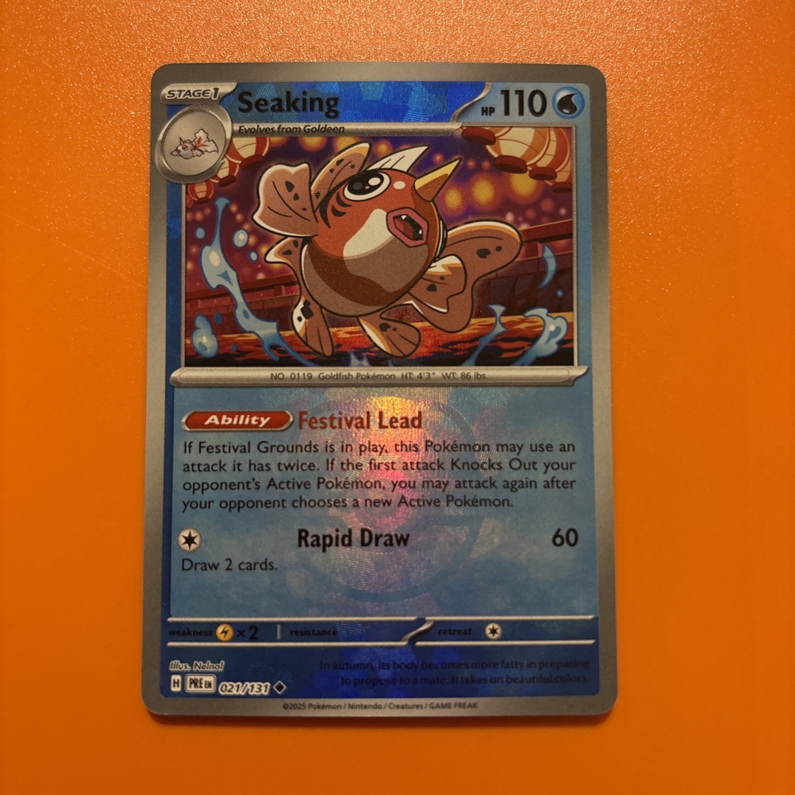 Seaking Master Ball Pattern 021/131 SV Prismatic Evolutions Neat Mint Condition