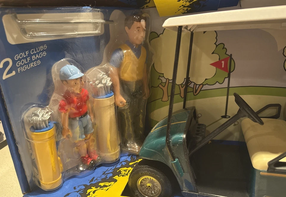 Vintage Nylint Toys 1998 EZ-Go Golf Cart + Figures & Clubs/ Bags. NEW in Box - Image 2 of 4