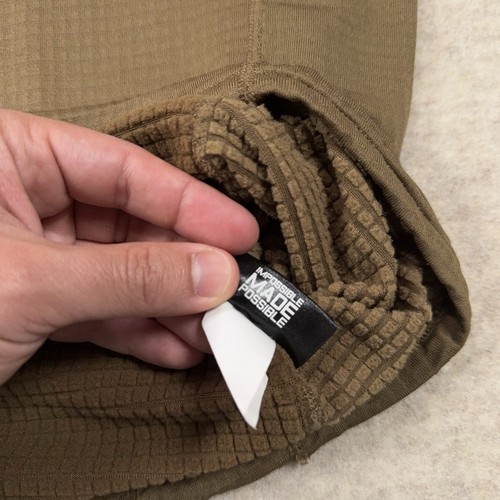 Beyond Clothing Pullover Half Zip Mens XL Coyote Brown Grid Fleece L2 Layer 2 - Picture 15 of 15