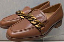 Vionic Mizelle Brown Chain Leather Loafers Women  s Size 6.5