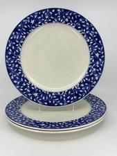 3 Mikasa Itaglio Blue Ardsley Blue Dinner Plates CAA54 11.25"W Designer Dishes