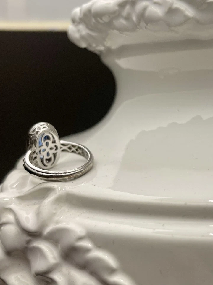 Шикарное темно-синее овальное кольцо такори, декоративная оправа, потрясающие детали - Изображение 4 из 4