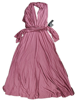 Lulus Tricks of the Trade Convertible Wrap Maxi Dress Rusty Rose Small NWT