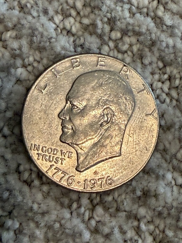 1776-1976  Eisenhower Liberty Bell Moon 1 Dollar No Mint Mark, Rare Coin