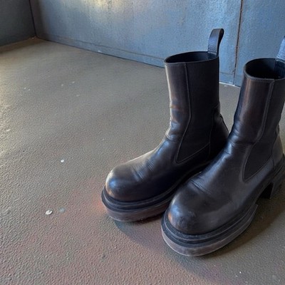 GREAT Cond RICK OWENS Beatle Bogun Black Leather Boots Sz 40 US 7