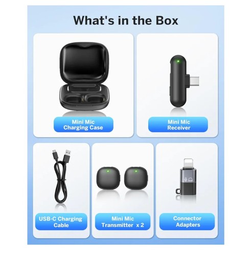 Mini Wireless Microphone For Vlogging/TikTok iPhone/Android/PC/Tablet - 第 7/8 張圖片