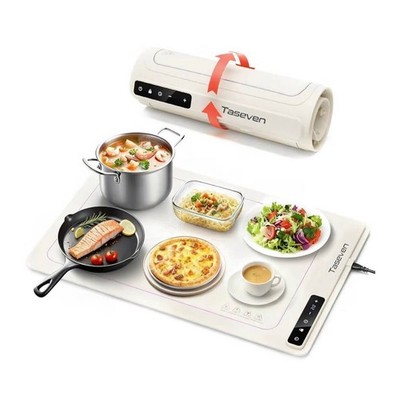 Food Warming Mat, Silicone Heating Tray with 7 Temperature Settings