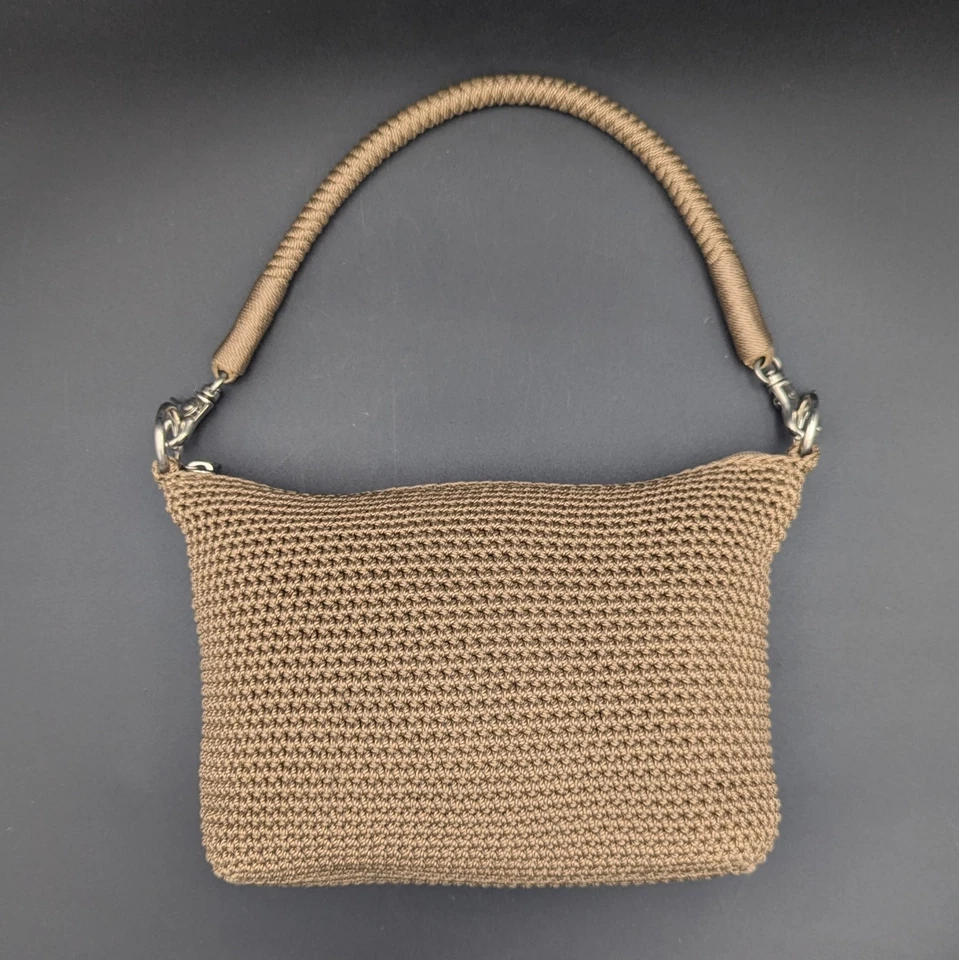 米色/棕色钩针钱包单肩包 Lina 女式有衬里 - 无包吊饰 — 第 3/4 张图片