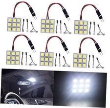6-Pack Cool White 5050 9SMD Led Panel Dome Light Auto Car Reading 9SMD-White