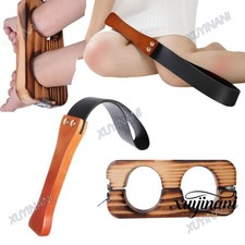 PU Leather Spanking Whip Wooden Handle Handcuffs Slave Bondage Flogger Flirt