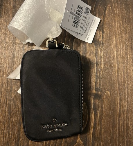 KATE SPADE Chelsea Black Card Case Lanyard ID Multi Zip Card Case - Picture 2 of 4